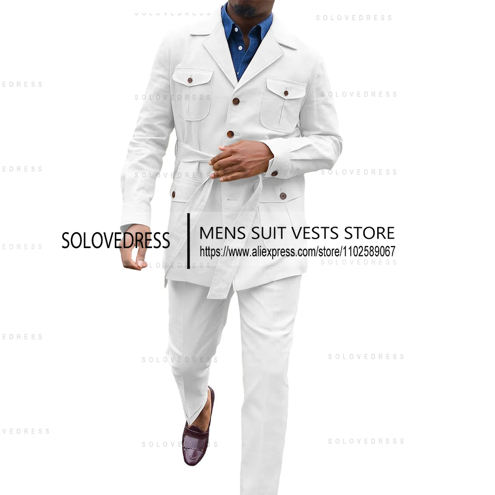 👑 KING LINEN SUIT — COSTUME CÉRÉMONIE 2 PIÈCES LIN & COTON ÉTÉ