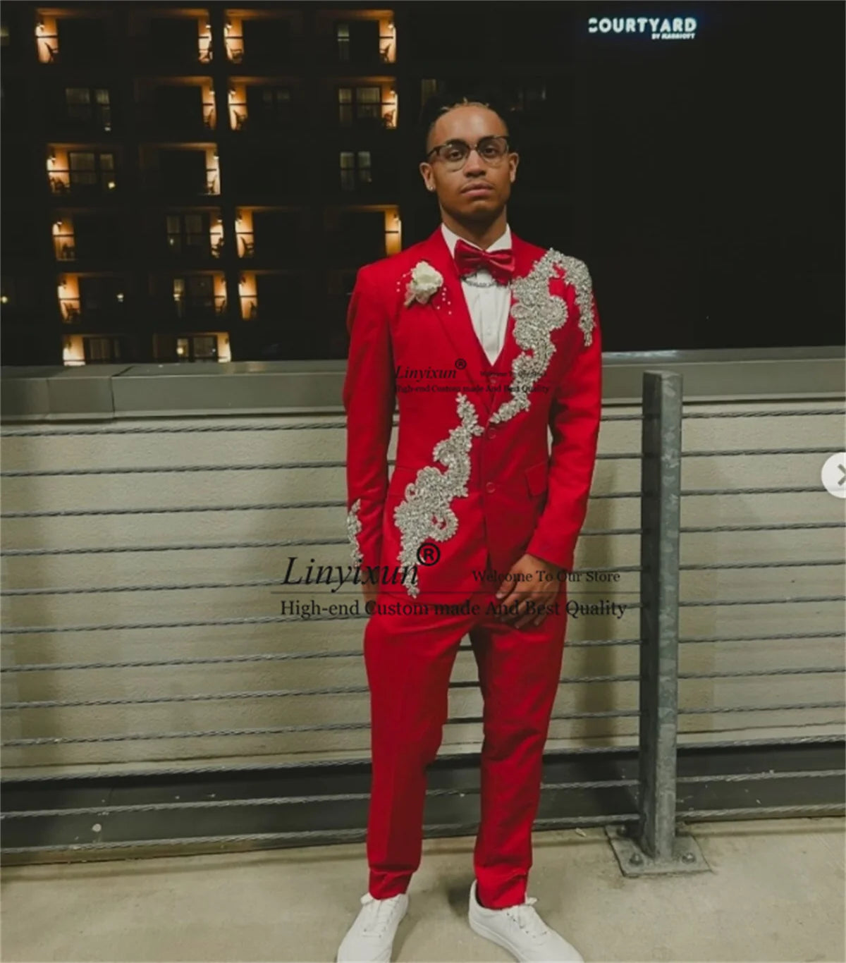 👑 KING CRYSTAL SUIT — ENSEMBLE 3 PIÈCES SUR MESURE