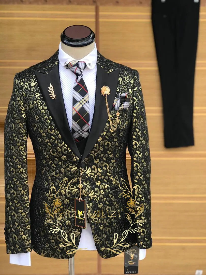 👑 King Léopard Or – Costume 3 Pièces Audace