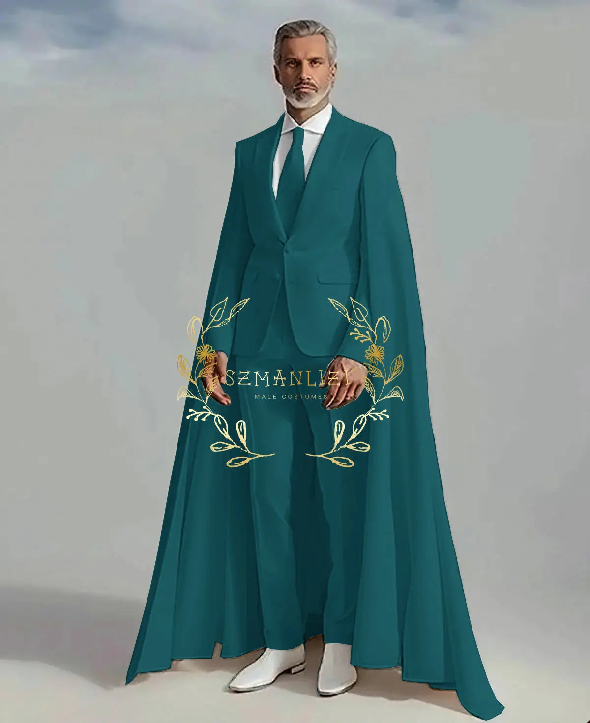 👑 KING CEREMONY SUIT — COSTUME MARIAGE 2 PIÈCES CAPE & BLAZER