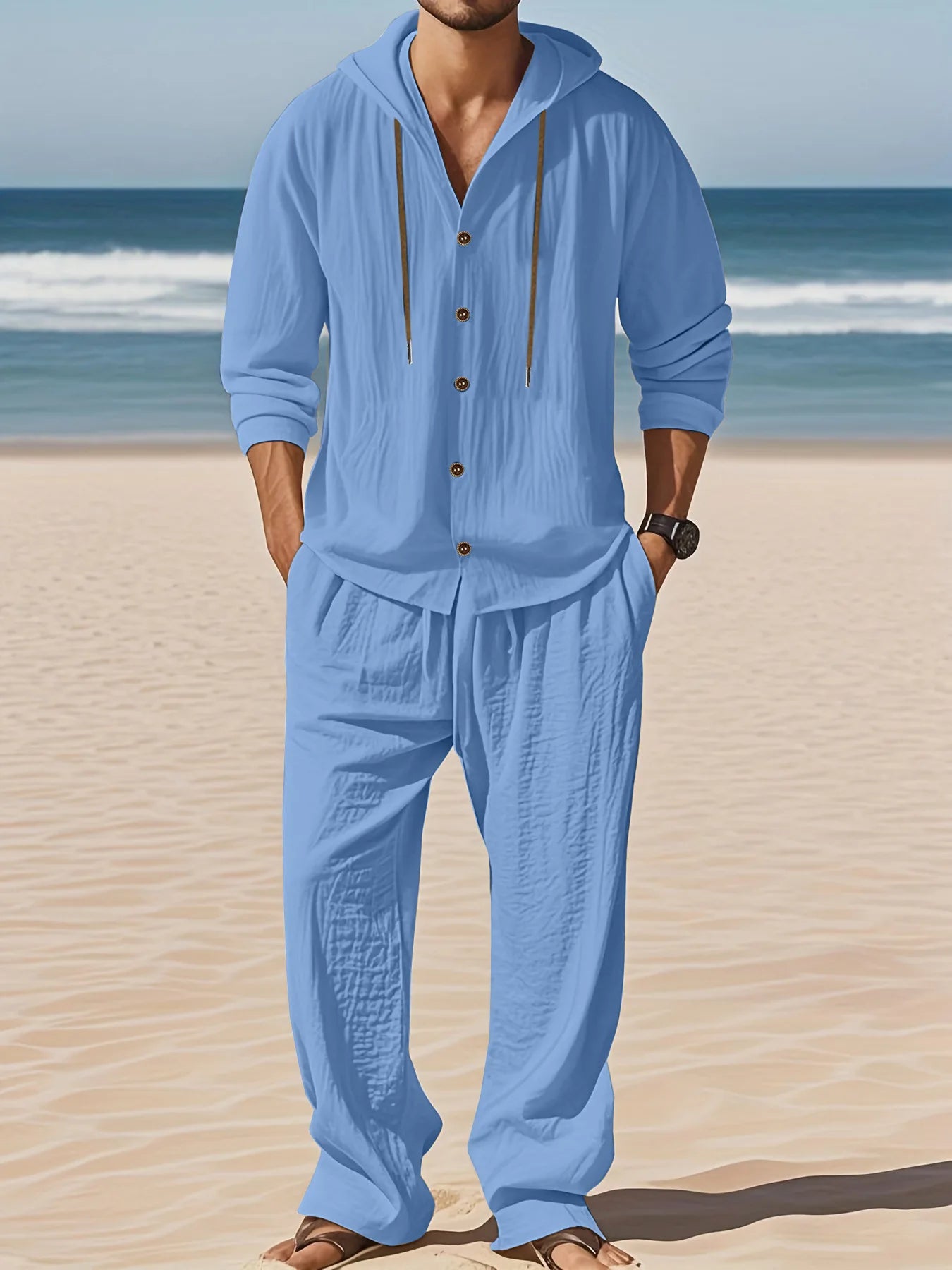 👑 KING LINEN SET — ENSEMBLE LIN CHEMISE & PANTALON SIGNATURE