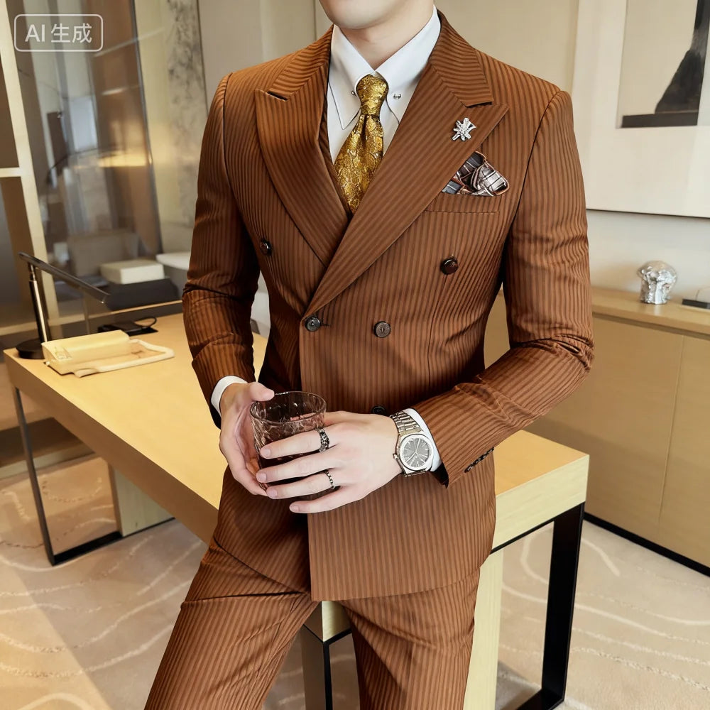 👑 KING TUXEDO — SMOKING DOUBLE BOUTONNAGE ÉLÉGANCE ABSOLUE