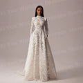 👑 QUEEN LACE BRIDAL GOWN — ROBE DE MARIÉE LONGUE EN DENTELLE SUR MESURE