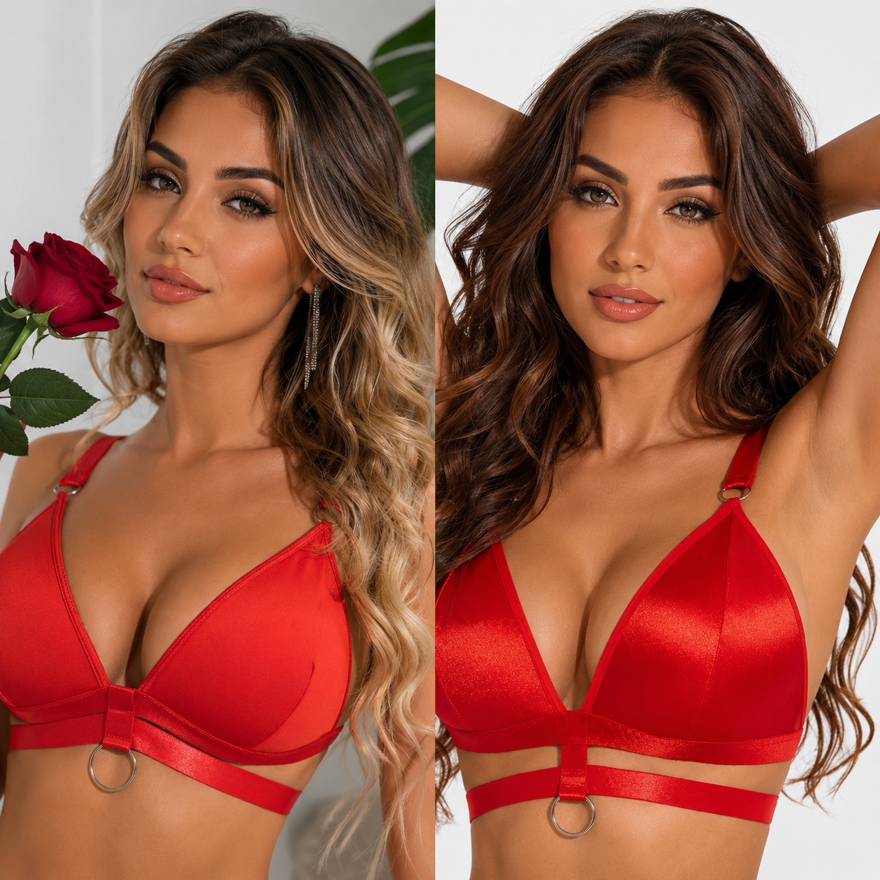 👑 QUEEN LACE BABYDOLL SET — ENSEMBLE LINGERIE DENTELLE SEQUINS PUSH-UP 2 PIÈCES