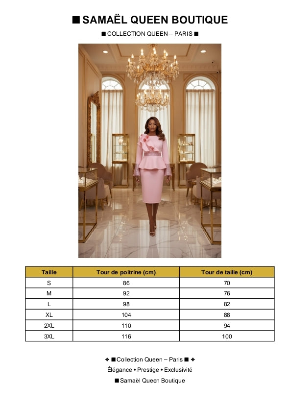 👑 Queen Sequins Manches – Robe Cérémonie