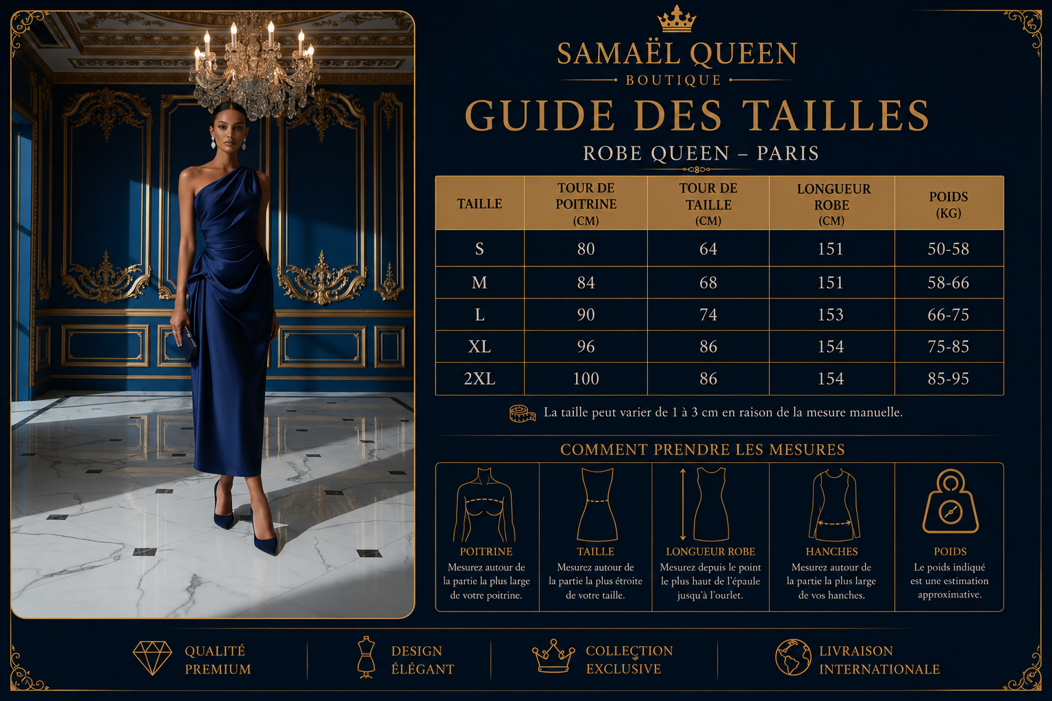 👑 QUEEN SATIN PLISSÉ — ROBE BANQUET SANS MANCHES RUNWAY EDITION